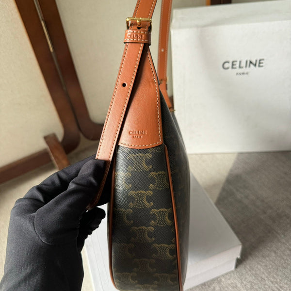 SMALL HELOÏSE BAG CUIR 22 IN BLACK TRIOMPHE CANVAS