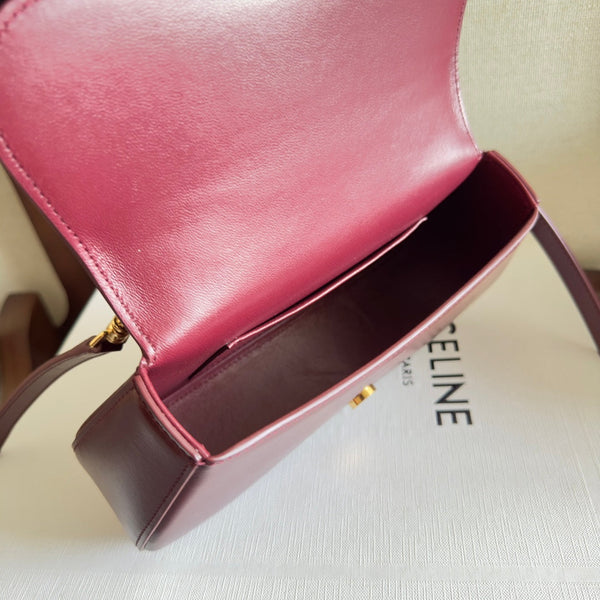 Celin Teen Lola 20 Dark Red Calfskin