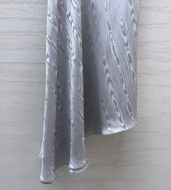 CD 26s Draped Top Gray Moiré-Effect Silk Jacquard 397990