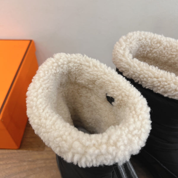 HM 26S Journey Botines 4cm Black Nylon Shearling 110578