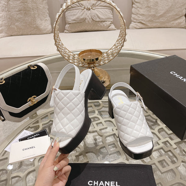 platform sandal 85 white quilted calfskin