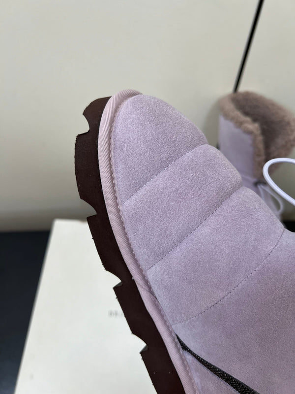 Brunello Cucinelli Snow Boots Purple Suede 619498