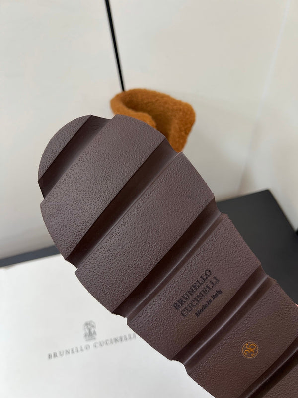 Brunello Cucinelli Snow Boots Brown Suede 619501