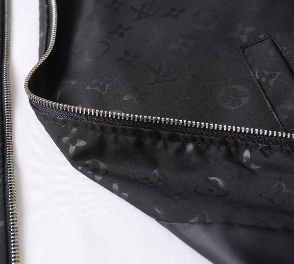 LV HOODED JACKET BLACK MIX WHITE MONOGRAM 239001
