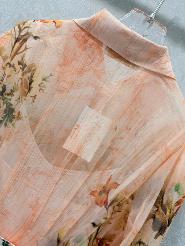 Zimmermann Afya Floral Belted Maxi Shirtdress Floral Chintz Print Cotton 347320