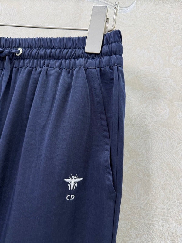 CD 26s Wide-Leg Pants Navy Blue Rayon Coppe 352027