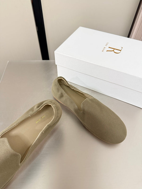 TR Casa Ballet Flat Olive Green Canvas 872477