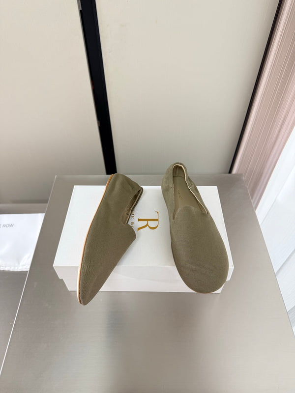 TR Casa Ballet Flat Olive Green Canvas 872477
