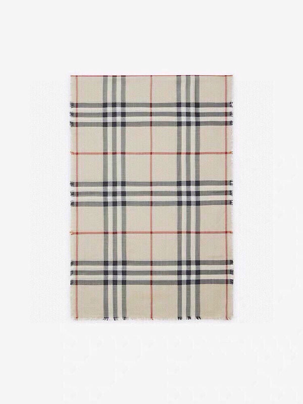 SCARF 200 CM IN BISQUE BEIGE MIX BLACK CASHMERE AND SILK 410307