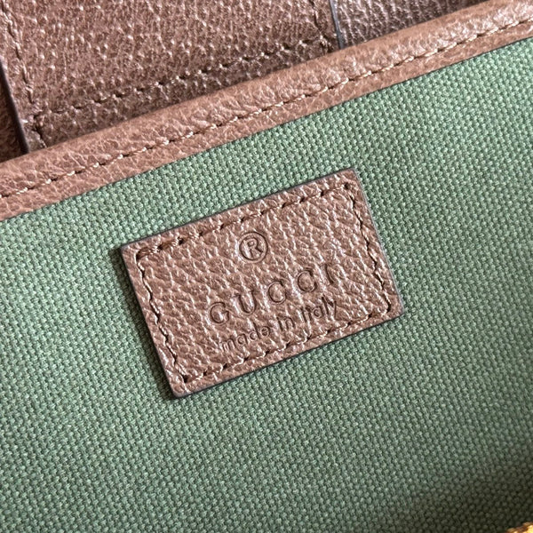 GG 26s Ophidia Handbag 39 In Brown And Dark Beige Canvas