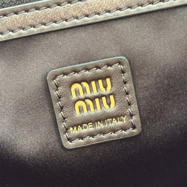 Miu Pocket Shoulder Bag Brown Calfskin