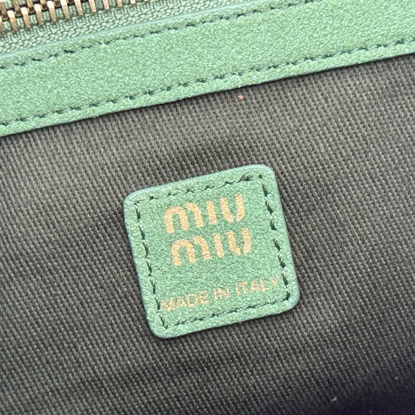 Miu Leather Bucket Bag 23cm Brown Grain Cowhide