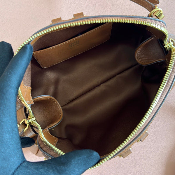 Miu Caprice Clutch Camel Leather 280752