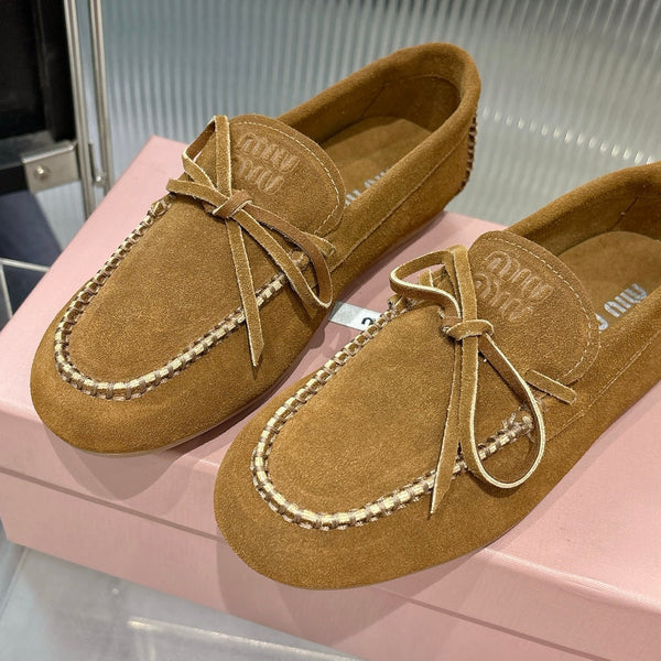 Miu 26s Loafer Camel Suede 683948