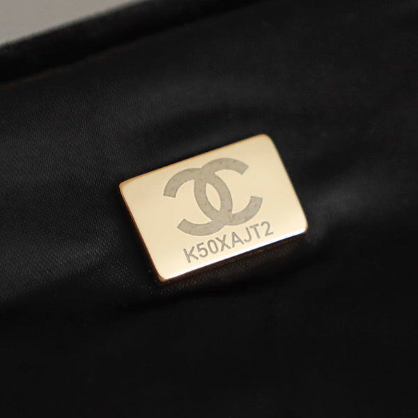 Chanel 2026 Chain Net Bag 42cm Black Gold Metal Velvet