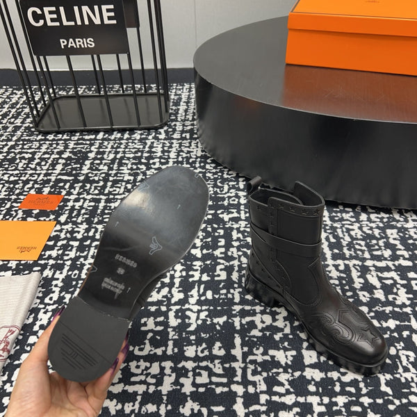 HM Ankle Boot 50mm Black With Printed Pattern Cowhide 952367