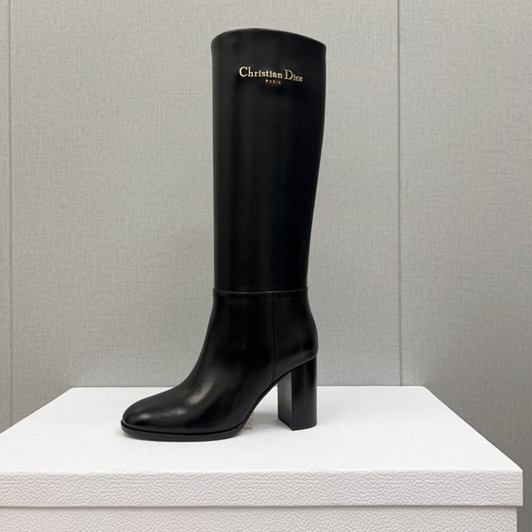 D-Town Heeled Boot 80mm In Black Cowhide 994868
