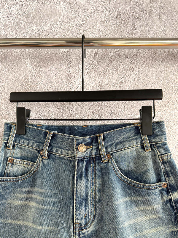 Celine Arc de Triomphe Shorts Blue Cotton