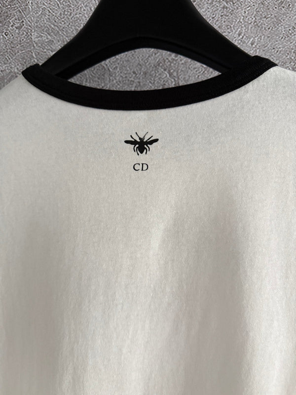 CD Contrasting T-shirt Black mix White Cotton
