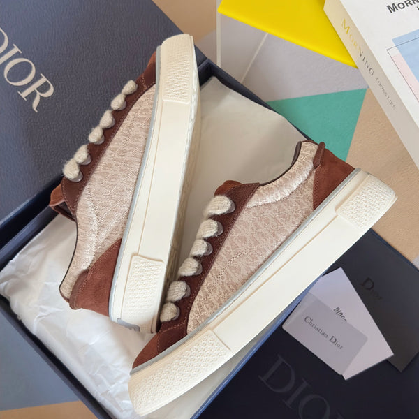 CD B33 Sneaker 40mm Dark Brown Mix Light Brown Monogram Suede