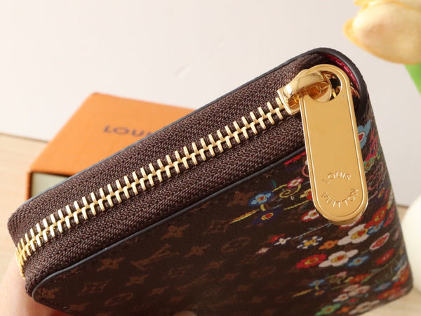 LVxTM Zippy Wallet Brown Monogram Flower Motifs Canvas