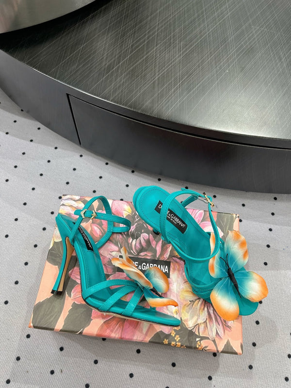 DC 24 Butterfly High Heel Blue Cowhide & Sheepskin 295968