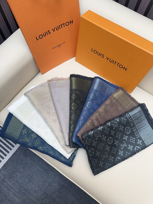 LV 25 Scarf 140CM Dark Blue Silk 293292