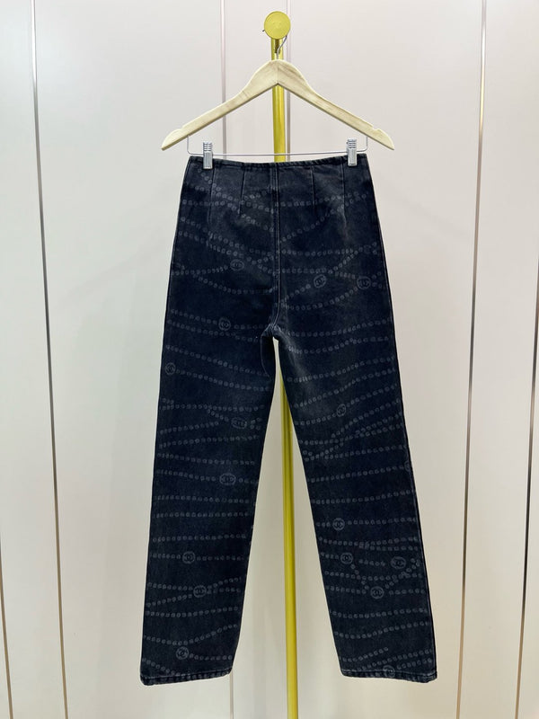 CC 25 Jean Printed Black White Washed Denim