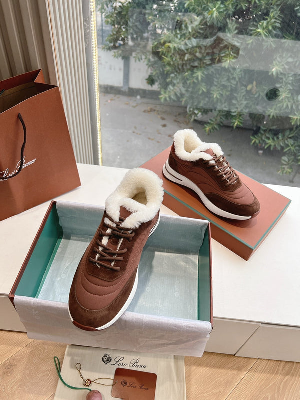 LP Weekend Walk Sneaker Coffee & Chocolate Brown Fur Suede 549511