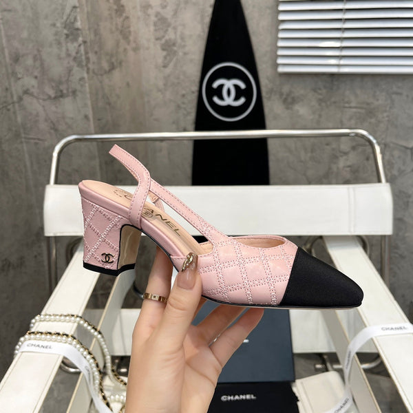 CC Stitched Slingback 6cm Light Pink Sheepskin 817403