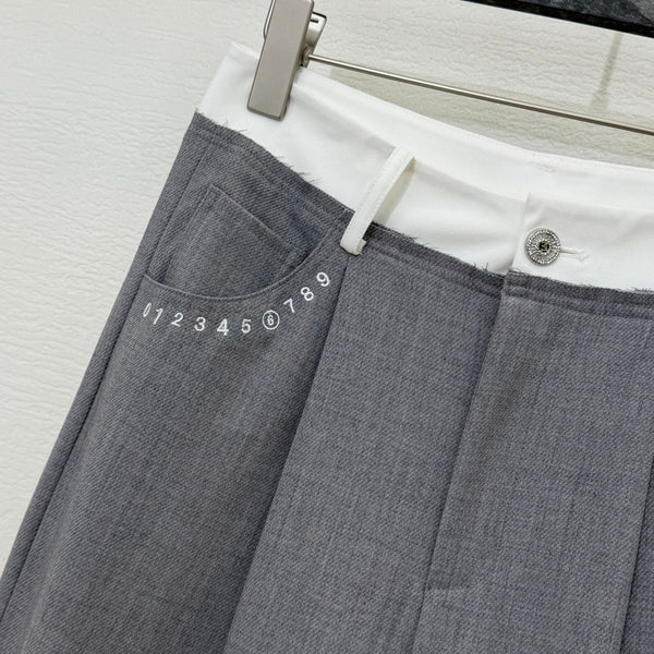 MM6 Curved Blade Cargo Pants Grey Cotton 387964