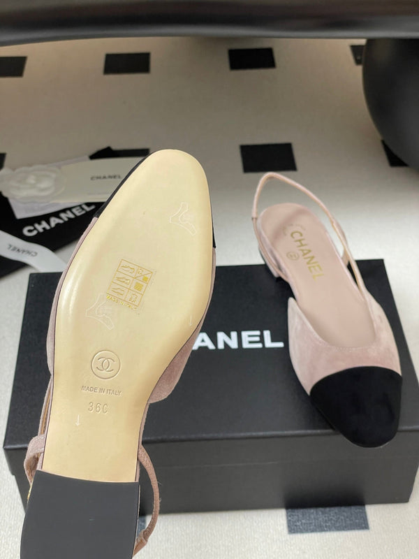 CC 25 SlingBack Flat 20mm Blush Pink Suede 393994