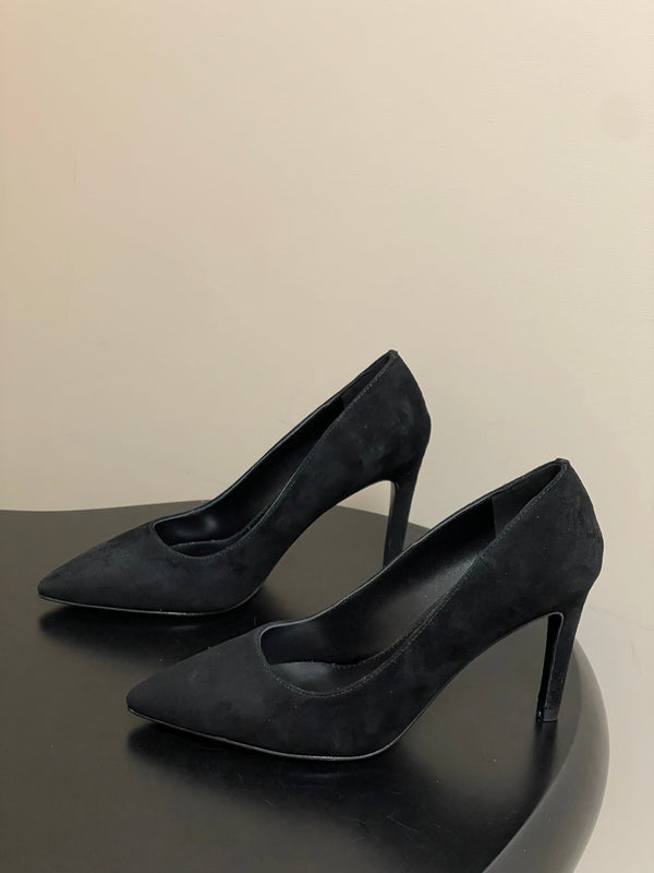LV GALA High Heels Flats Series 85mm Black Suede 534540