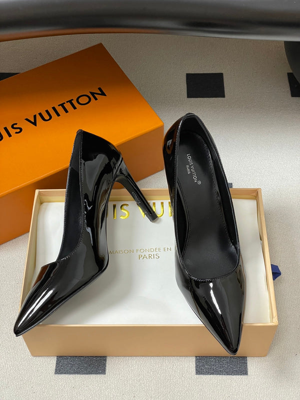 LV GALA High Heels Series Shoes 85mm Black Patent Leather 534542