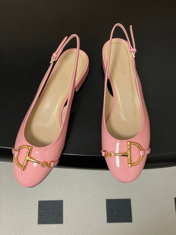 GG 26ss Big D Half HorseBit Mary Jane Pink Patent Leather 593502