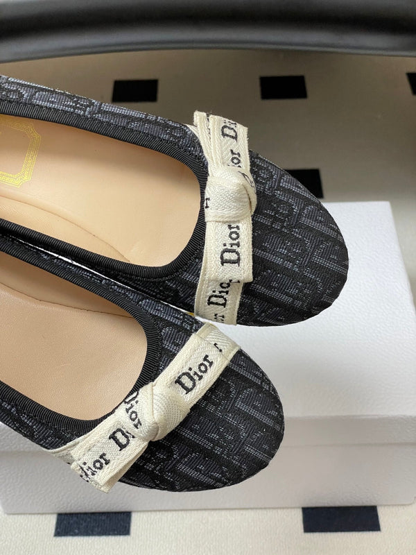 CD J'Adior Ballet Flat Black Cotton 834925