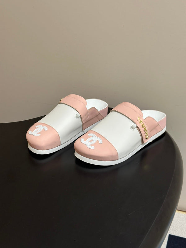 CC 26s Pool Slides Light Pink White Lambskin 952557
