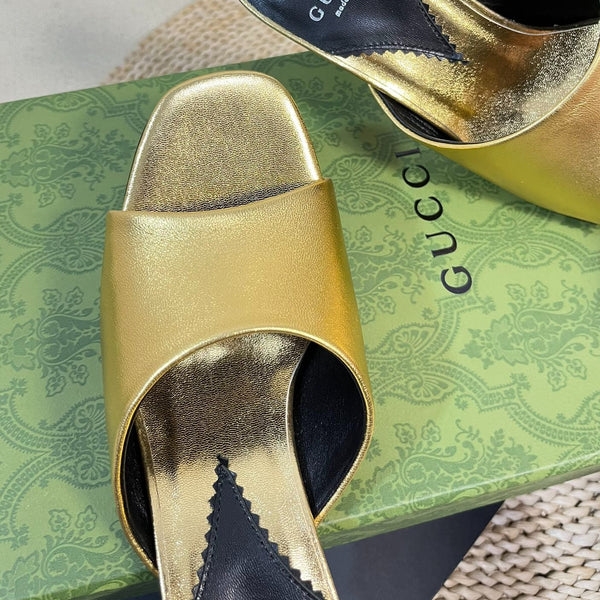 GG Women's Heeled Sandals Golden