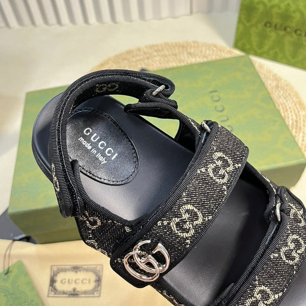GG Sandal With Double G Black Caro