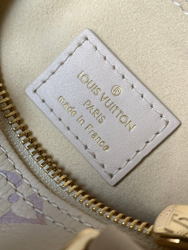 LV 25s Nano Speedy 16cm Dream Monogram Embossed Cowhide- Light GHW