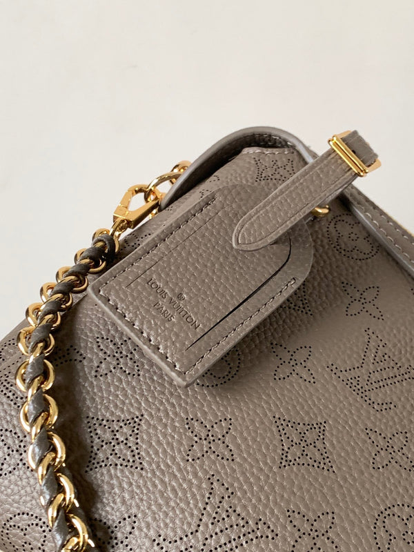 LV M25904 Hand It All PM Taupe Perforated Mahina Calfskin