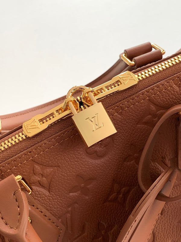 LV M28662 Speedy Soft 30 Camel Brown Monogram Empreinte Leather