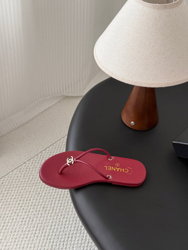 CC 2026 Thong Sandal Burgundy Calfskin 675901