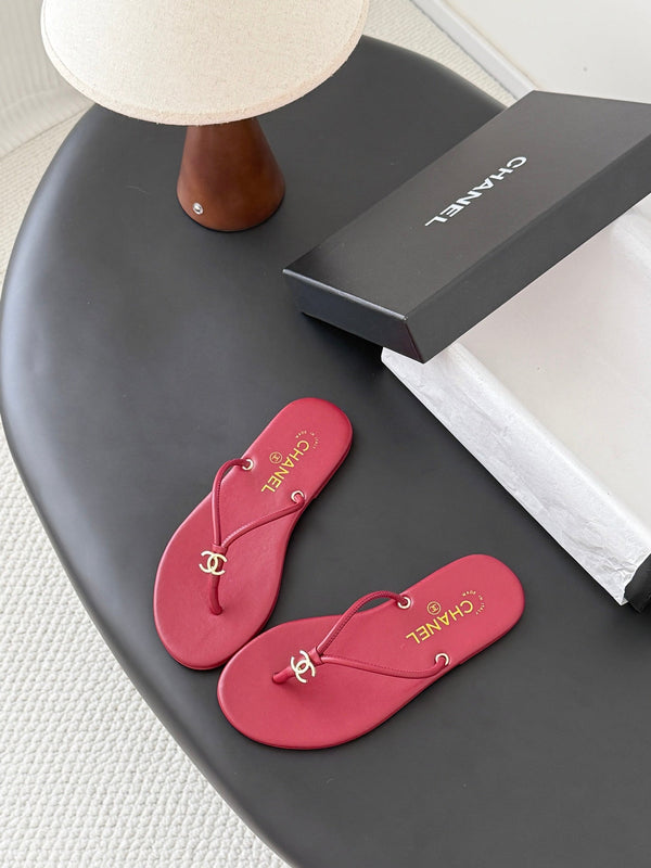 CC 2026 Thong Sandal Burgundy Calfskin 675901