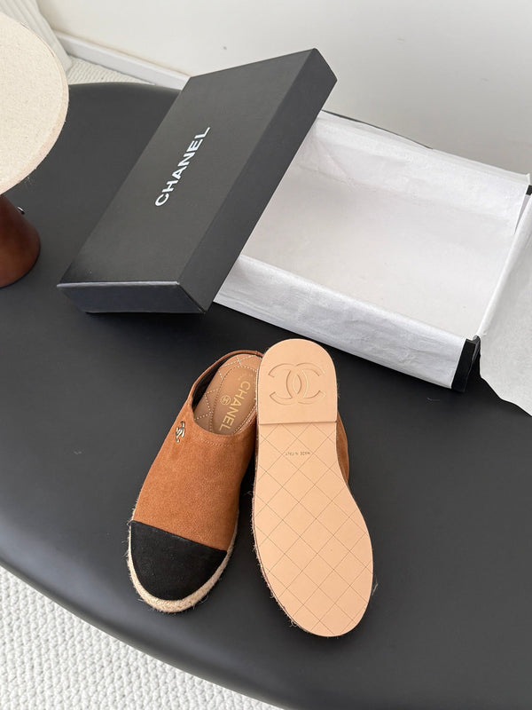 CC 26s Casual Mules Brown Black Mesh Suede 914918