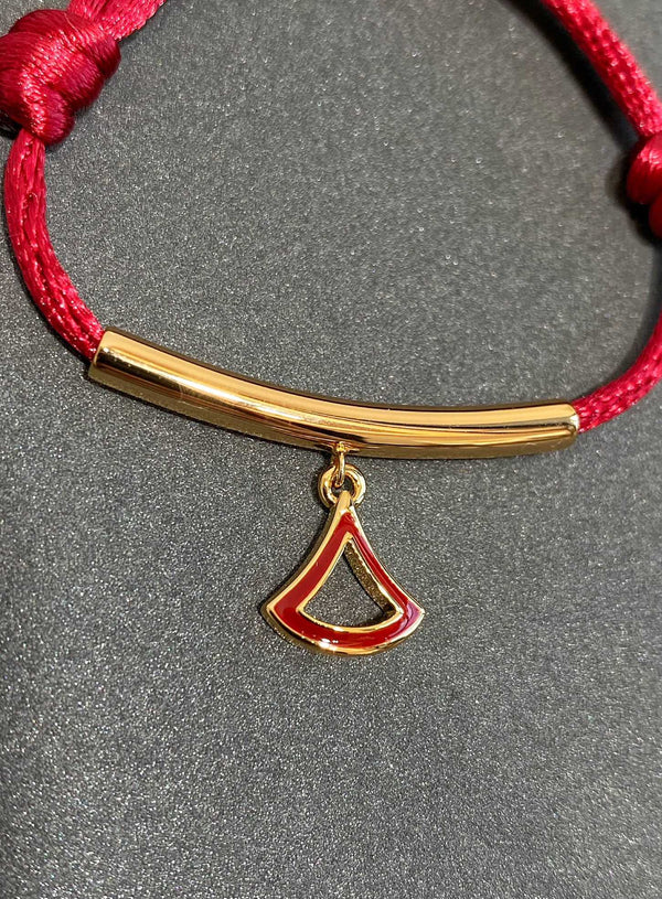 BVL 1 MOTIF LUCKY RED BRACELET GOLD
