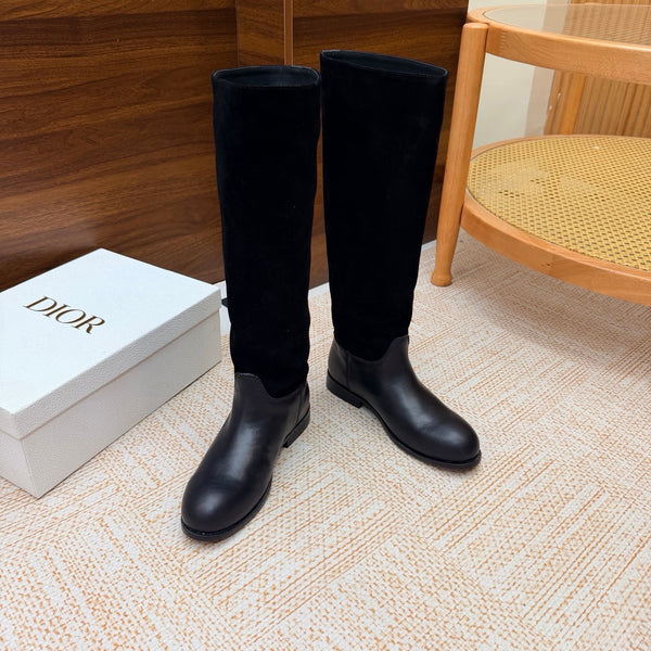 CD 26s Riding Boots Black Suede Leather 973976