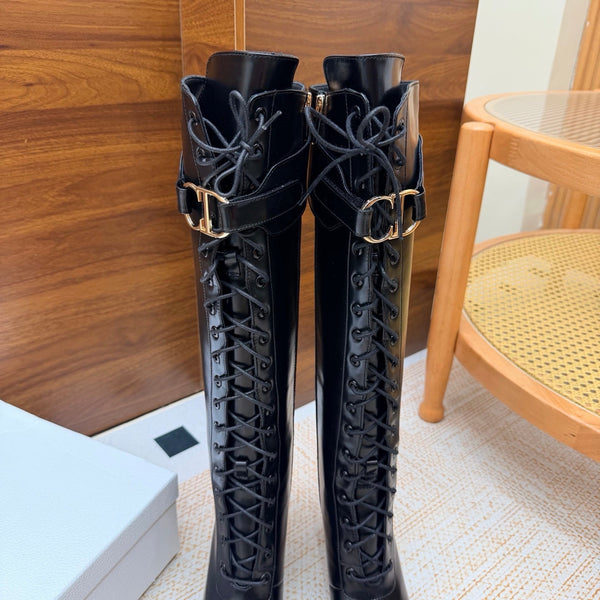 CD 26s D-Legacy Boots 8cm Black Patent Leather 973982
