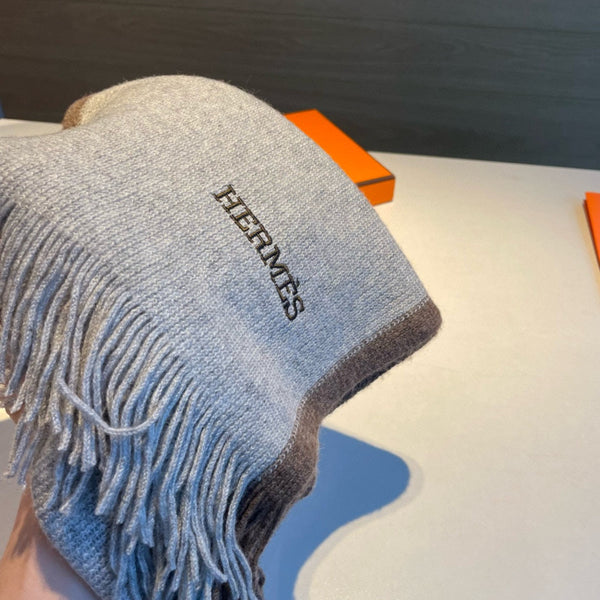 Scarf 180 CM In Grey Mix Brown Cashmere 376518