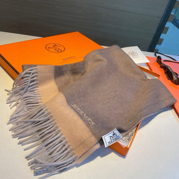 Scarf 180 CM In Brown Mix Beige Cashmere 398203